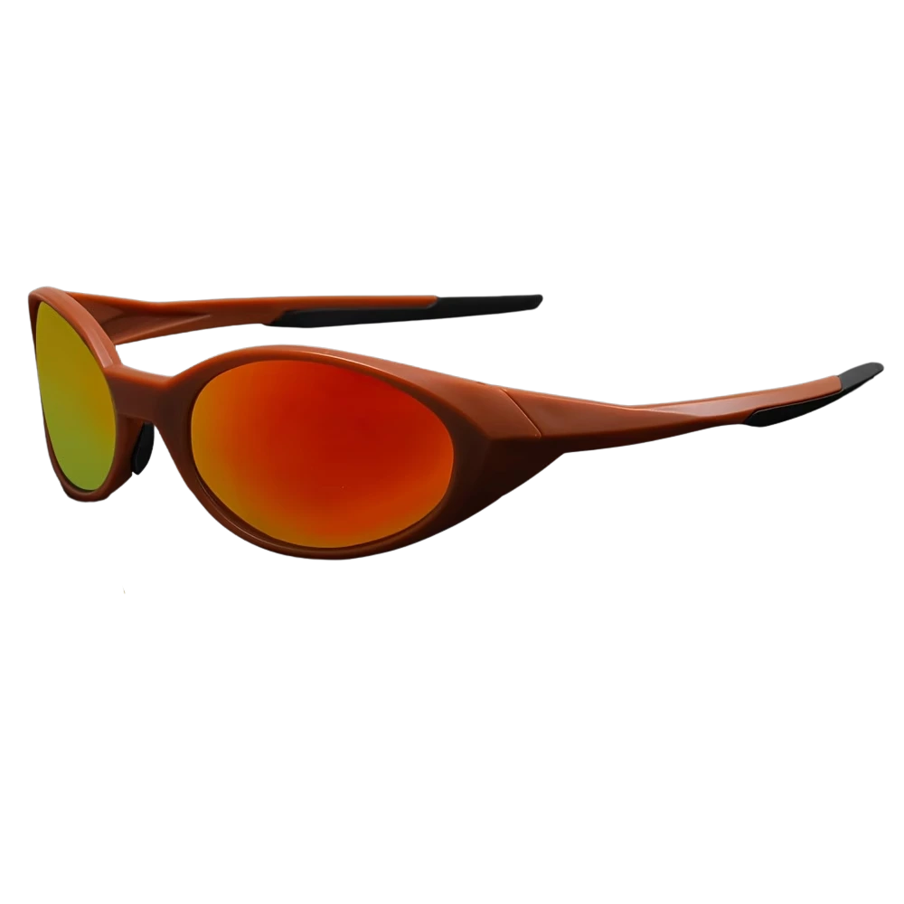MERIDIAN SOLSTICE sunglasses, terracotta frame with red mirror lens